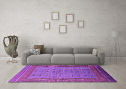 Machine Washable Oriental Pink Industrial Rug in a Living Room, wshurb1991pnk