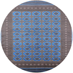 Round Machine Washable Industrial Modern Plum Purple Rug, wshurb1991