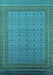 Machine Washable Oriental Turquoise Industrial Area Rugs, wshurb1991turq