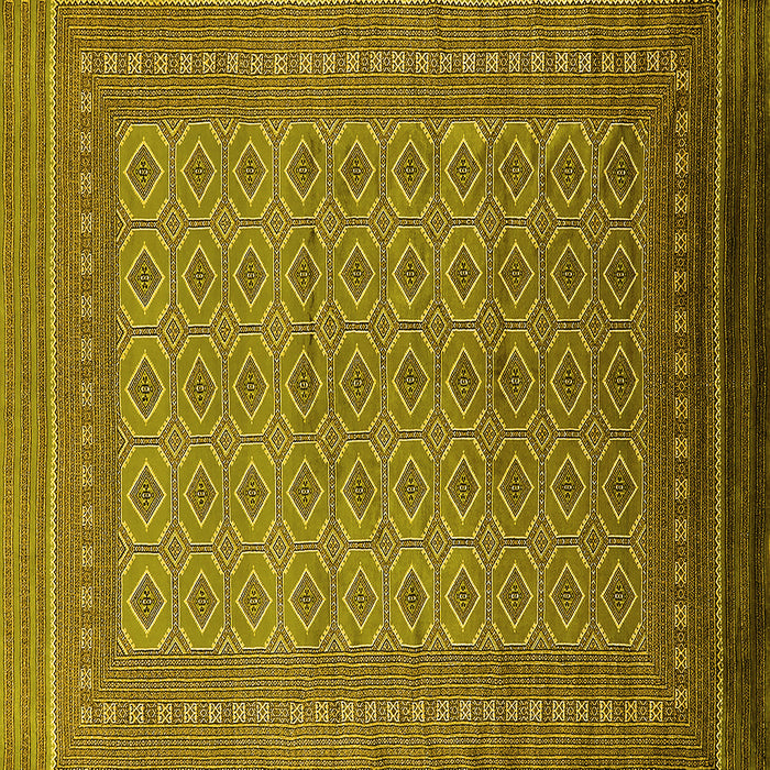 Square Machine Washable Oriental Yellow Industrial Rug, wshurb1991yw