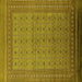 Square Machine Washable Oriental Yellow Industrial Rug, wshurb1991yw