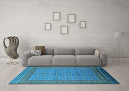 Machine Washable Oriental Light Blue Industrial Rug in a Living Room, wshurb1991lblu