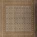 Square Oriental Brown Industrial Rug, urb1991brn