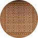 Round Oriental Orange Industrial Rug, urb1991org