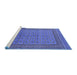 Sideview of Machine Washable Oriental Blue Industrial Rug, wshurb1991blu