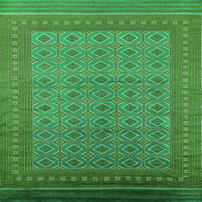 Square Machine Washable Oriental Green Industrial Area Rugs, wshurb1991grn