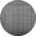 Round Oriental Gray Industrial Rug, urb1991gry