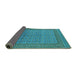 Sideview of Oriental Turquoise Industrial Rug, urb1991turq