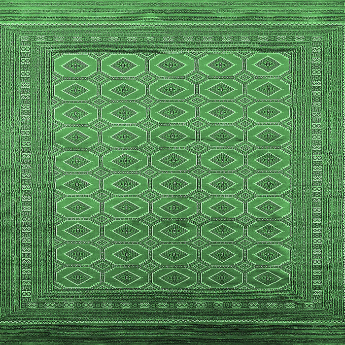 Square Machine Washable Oriental Emerald Green Industrial Area Rugs, wshurb1991emgrn