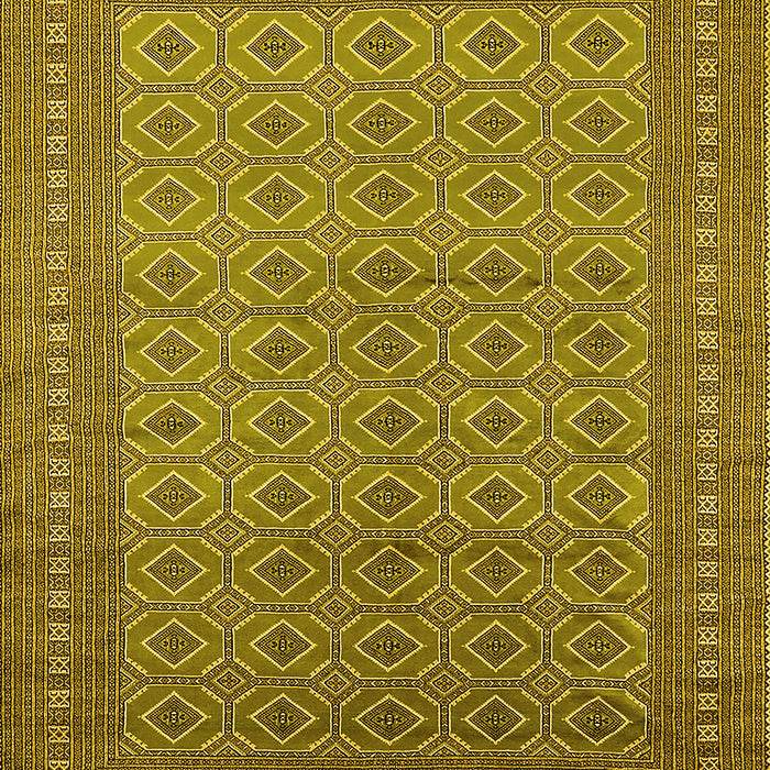 Machine Washable Oriental Yellow Industrial Rug, wshurb1991yw