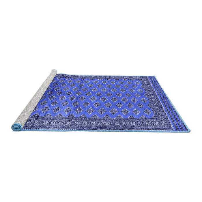 Sideview of Machine Washable Oriental Blue Industrial Rug, wshurb1992blu