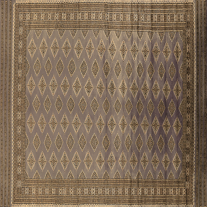 Square Oriental Brown Industrial Rug, urb1992brn