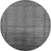 Round Oriental Gray Industrial Rug, urb1992gry