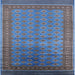 Square Mid-Century Modern Blue Oriental Rug, urb1992