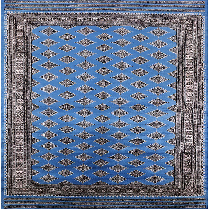 Square Machine Washable Industrial Modern Blue Rug, wshurb1992