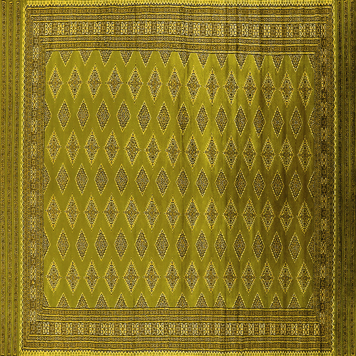 Square Machine Washable Oriental Yellow Industrial Rug, wshurb1992yw