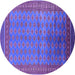 Round Oriental Purple Industrial Rug, urb1992pur