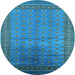 Round Oriental Light Blue Industrial Rug, urb1992lblu