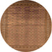 Round Oriental Orange Industrial Rug, urb1992org