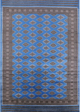 Machine Washable Industrial Modern Blue Rug, wshurb1992