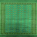 Square Oriental Green Industrial Rug, urb1992grn