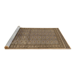 Sideview of Machine Washable Oriental Brown Industrial Rug, wshurb1992brn