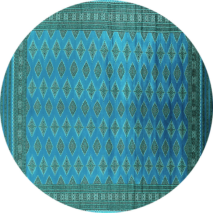 Round Oriental Turquoise Industrial Rug, urb1992turq