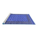 Sideview of Machine Washable Oriental Blue Industrial Rug, wshurb1993blu