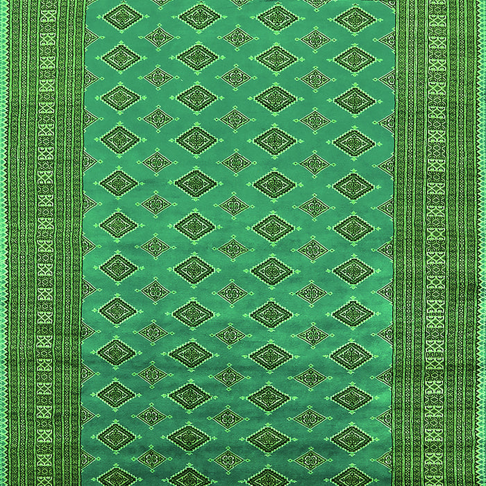 Machine Washable Oriental Green Industrial Area Rugs, wshurb1993grn