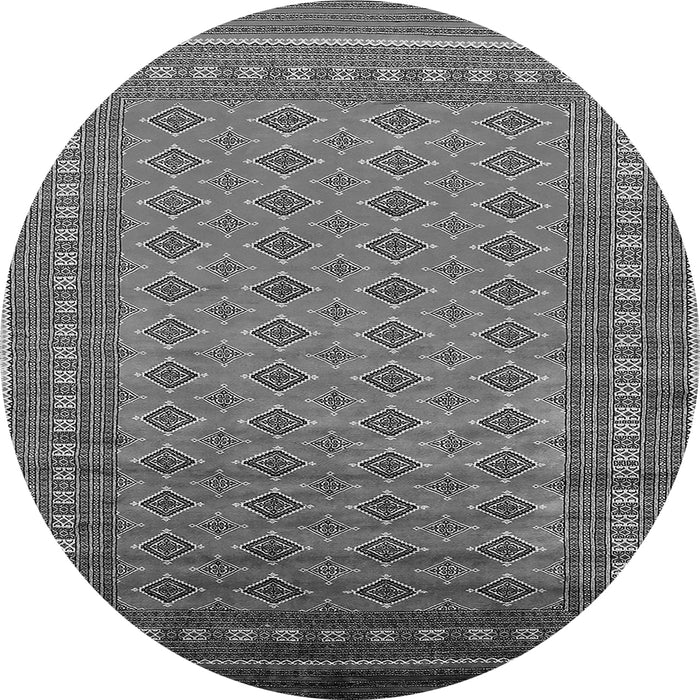 Round Machine Washable Oriental Gray Industrial Rug, wshurb1993gry