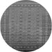 Round Oriental Gray Industrial Rug, urb1993gry