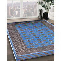 Mid-Century Modern Blue Oriental Rug, urb1993