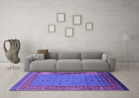 Machine Washable Oriental Purple Industrial Rug, wshurb1993pur