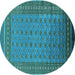 Round Oriental Turquoise Industrial Rug, urb1993turq