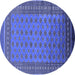 Round Oriental Blue Industrial Rug, urb1993blu