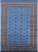 Mid-Century Modern Blue Oriental Rug, urb1993