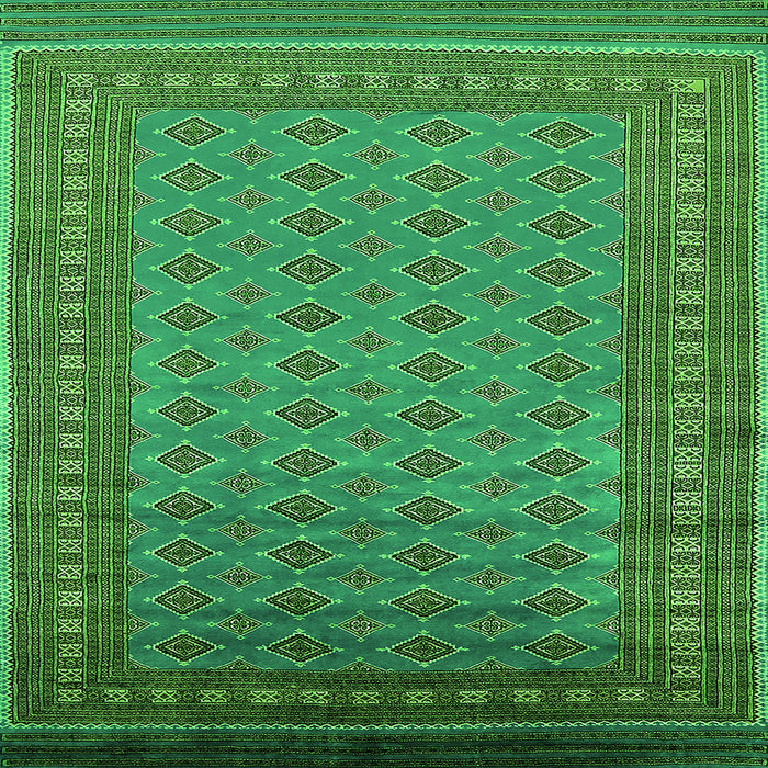Square Machine Washable Oriental Green Industrial Area Rugs, wshurb1993grn