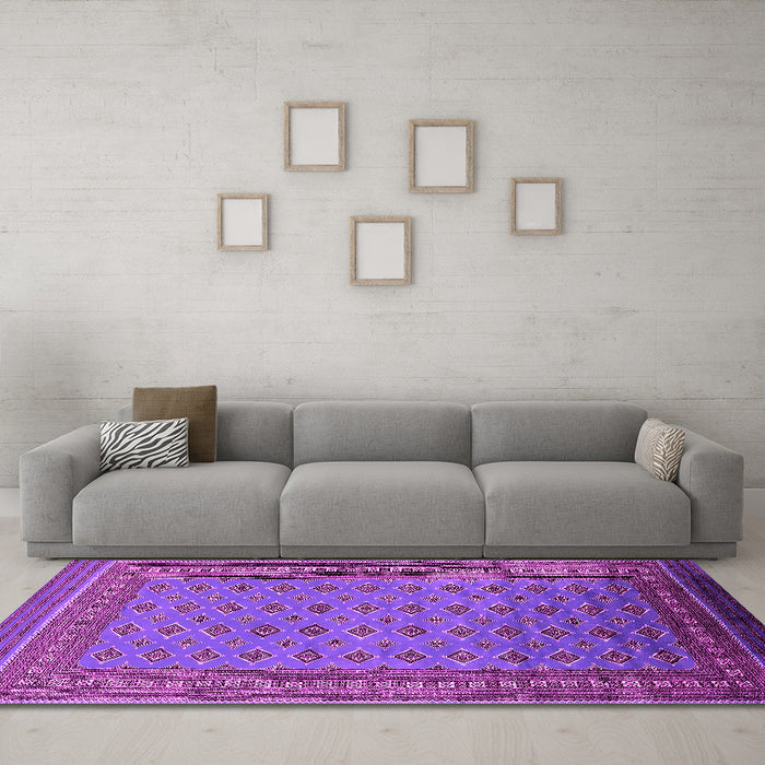 Machine Washable Oriental Pink Industrial Rug in a Living Room, wshurb1993pnk