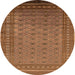 Round Oriental Orange Industrial Rug, urb1993org