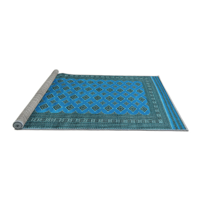 Sideview of Machine Washable Oriental Light Blue Industrial Rug, wshurb1993lblu