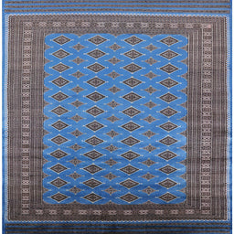 Square Machine Washable Industrial Modern Blue Rug, wshurb1993