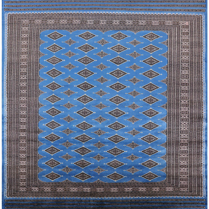 Square Machine Washable Industrial Modern Blue Rug, wshurb1993