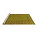 Sideview of Machine Washable Oriental Yellow Industrial Rug, wshurb1993yw