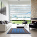 Square Machine Washable Industrial Modern Blue Rug in a Living Room, wshurb1993