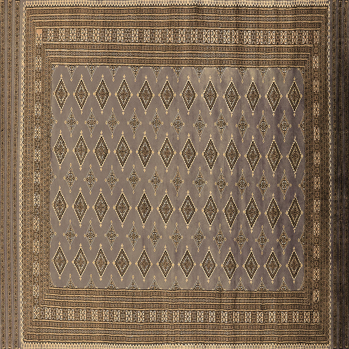 Square Oriental Brown Industrial Rug, urb1993brn