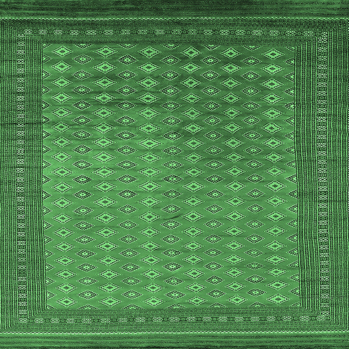 Square Oriental Emerald Green Industrial Rug, urb1994emgrn