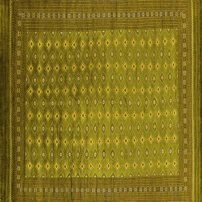 Square Machine Washable Oriental Yellow Industrial Rug, wshurb1994yw