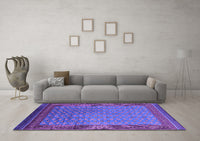 Machine Washable Oriental Purple Industrial Rug, wshurb1994pur