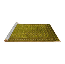 Sideview of Machine Washable Oriental Yellow Industrial Rug, wshurb1994yw