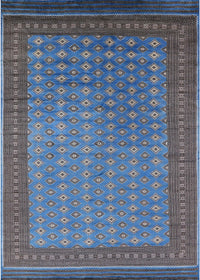 Machine Washable Industrial Modern Koi Blue Rug, wshurb1994